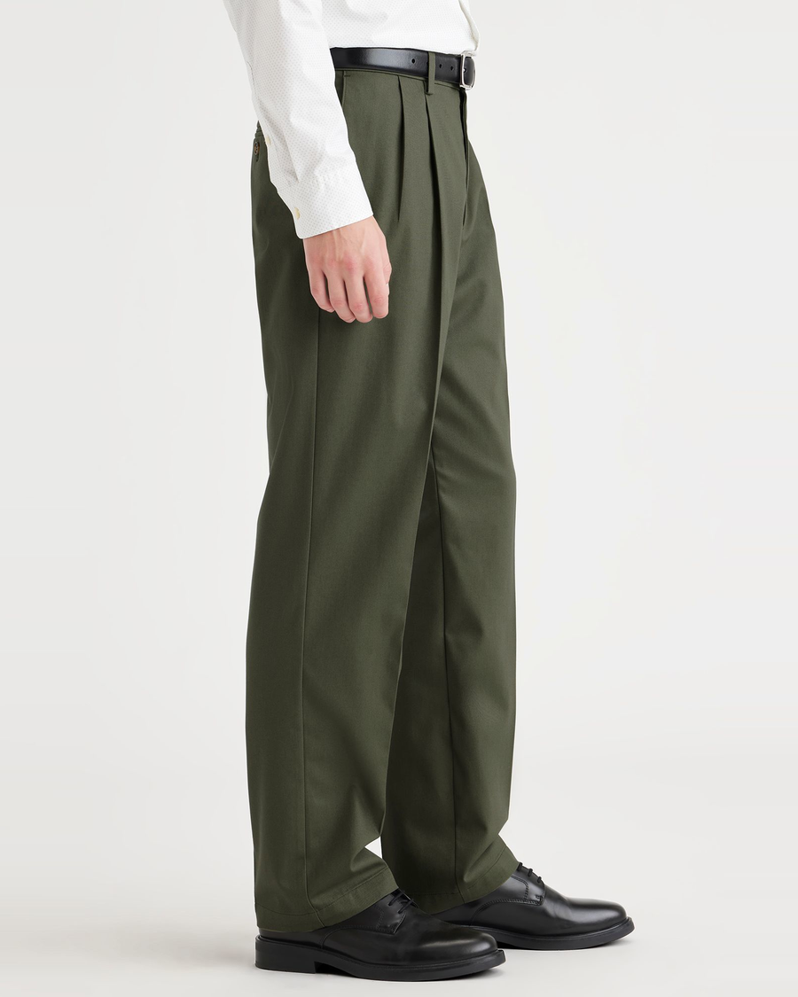 (image for) Professional Signature Iron Free Khakis, Pleated, Classic Fit with Stain Defender®